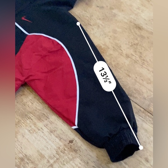 Vintage Nike Boys’ Sz 4 Red/Black Hooded Windbreaker Track Suit - Picture 8 of 17